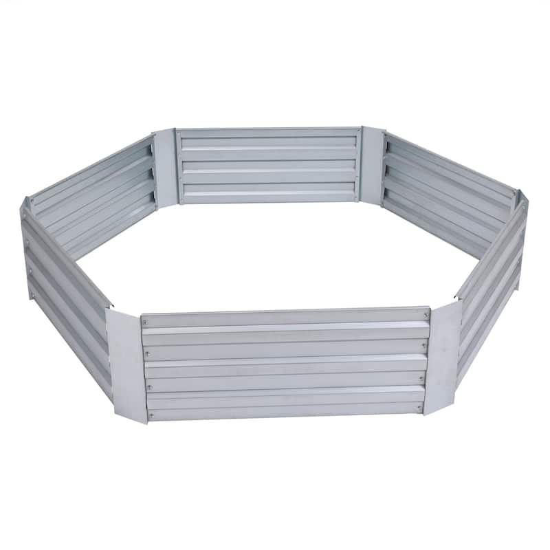 Galvanized Steel Hexagon Raised Garden Bed Planter