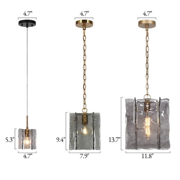 dimension image slide 1 of 7, Kasy Modern 1-Light Textured Glass Pendant Light Unique Kitchen Island Light
