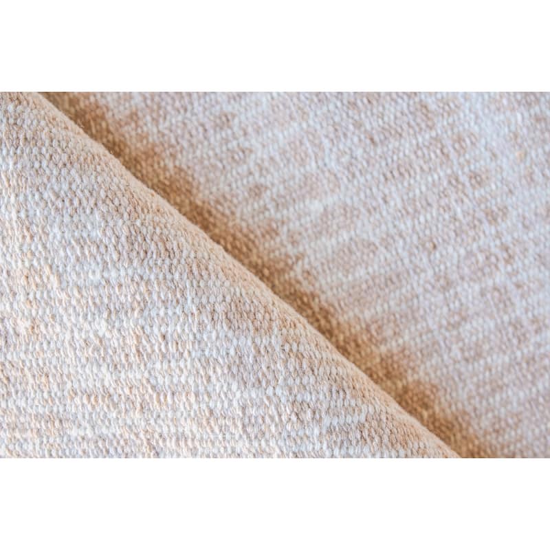 Florence Indoor/Outdoor Flatweave PET yarn Light Beige Area Rug.