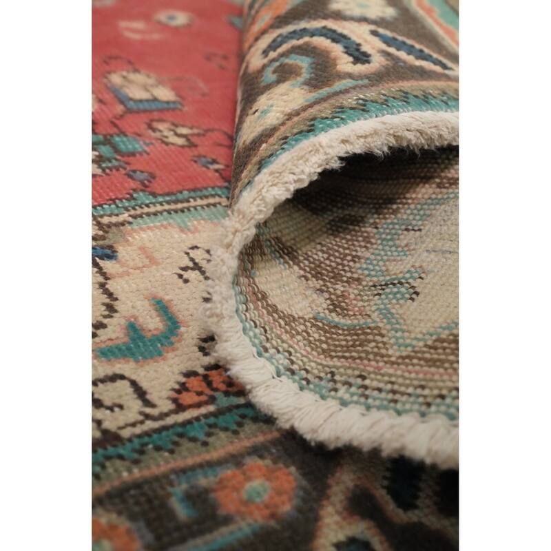 Hand Knotted Oriental 100% Wool Carpet Traditional Medallion Pink Tabriz Area Rug - 5' 9'' X 4' 3''