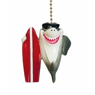 Surfing Shark in Sunglasses Ceiling Fan Pull or Light Pull Chain - Bed ...