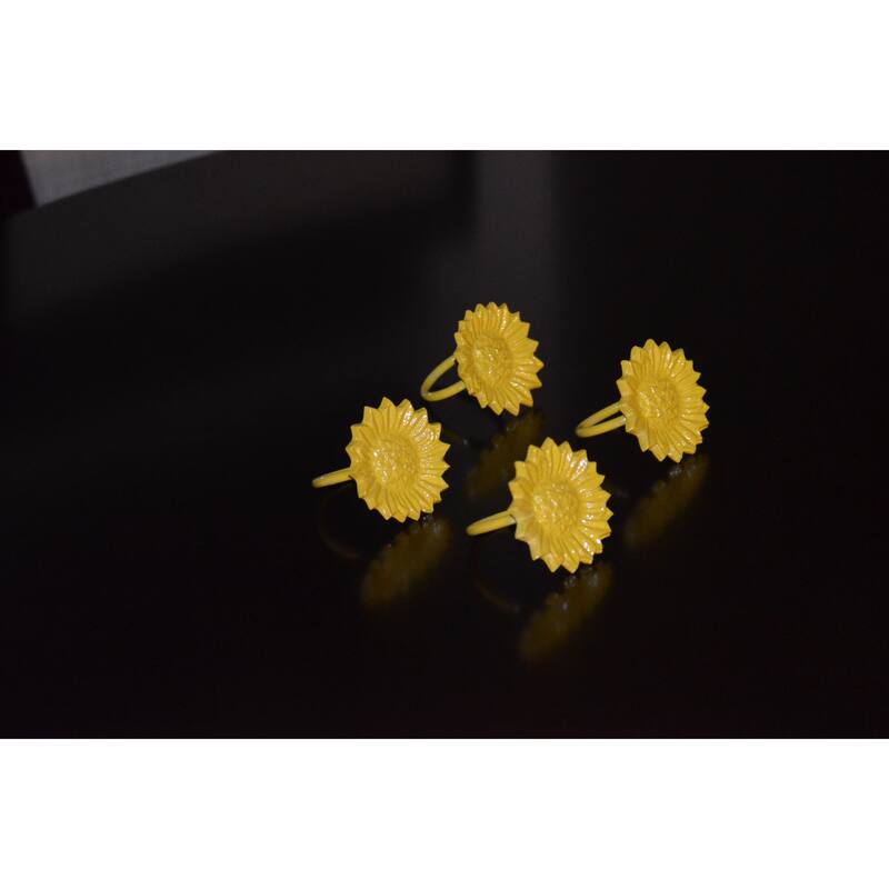 Napkin Rings Set of 12 (Yellow Sunflower, Antique)