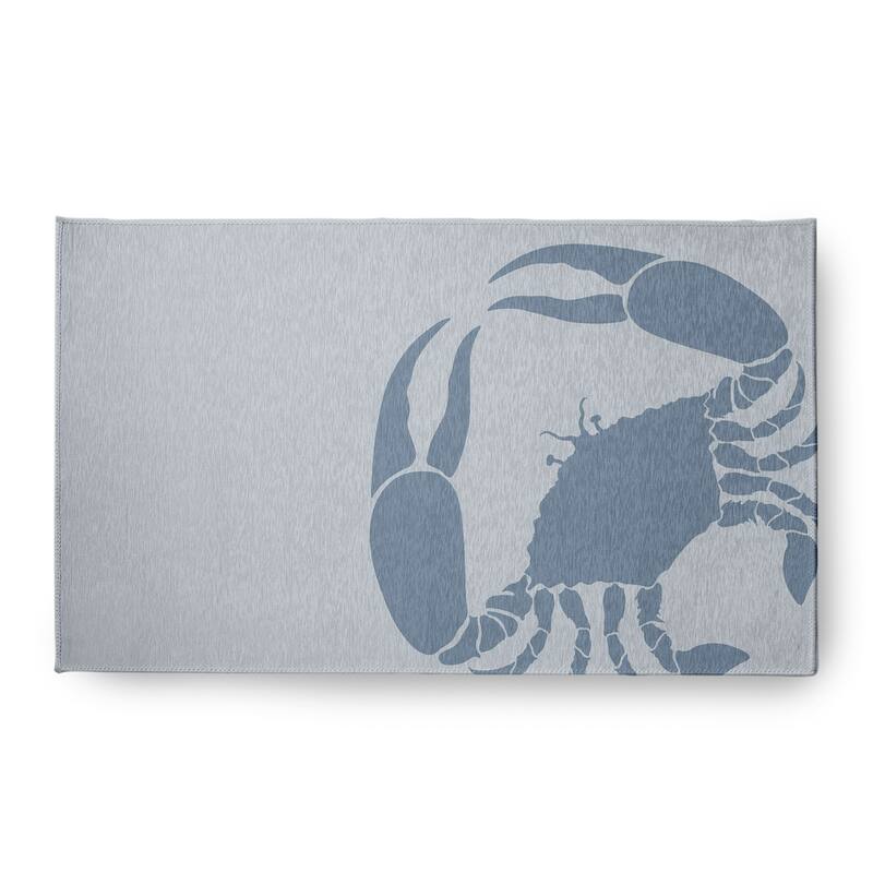 Crab Dip Nautical Chenille Rug - Dusty Smoke - 18" x 30"