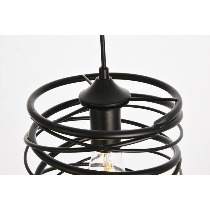 Hopper Collection Pendant D7.9 H11.8 Lt:1 Black Finish