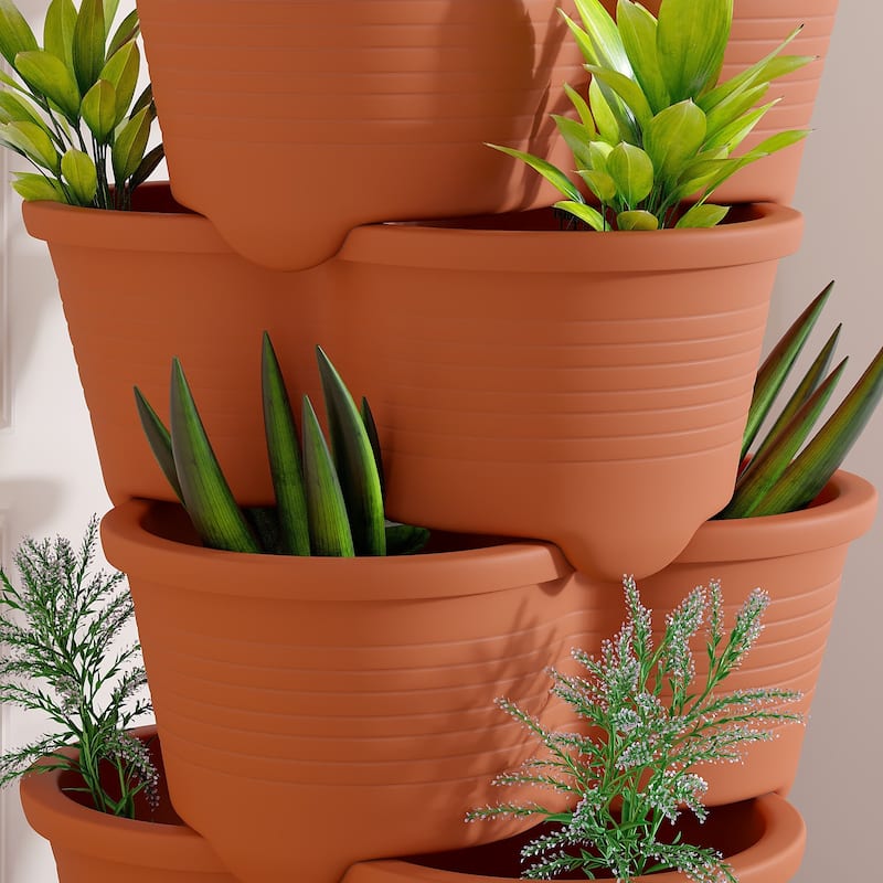 Vertical Strawberry Planter, 5 Tier Hanging Vertical Gardening Planter, Stackable Garden Tower Pot for Strawberries, Flowers