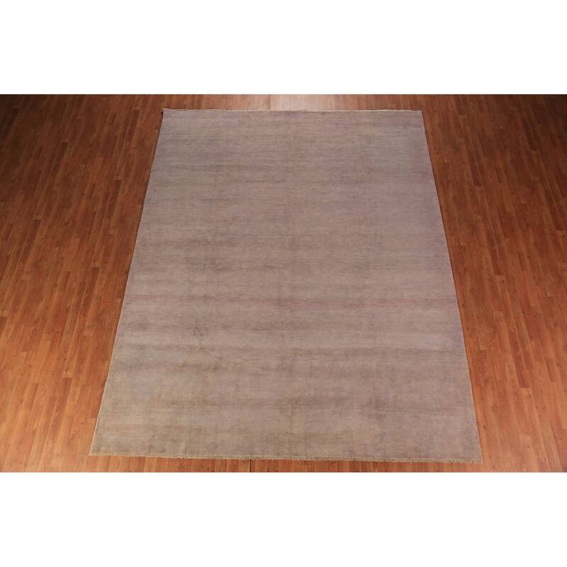Grays & Beige Gabbeh Oriental Area Rug Hand-Knotted Wool Carpet - 9'3" x 11'7"