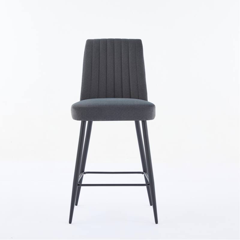 Modern Metal Frame Bar Stool Set of 2 with Sponge Seat 300lb Capacity 39.76 - DARK GREY