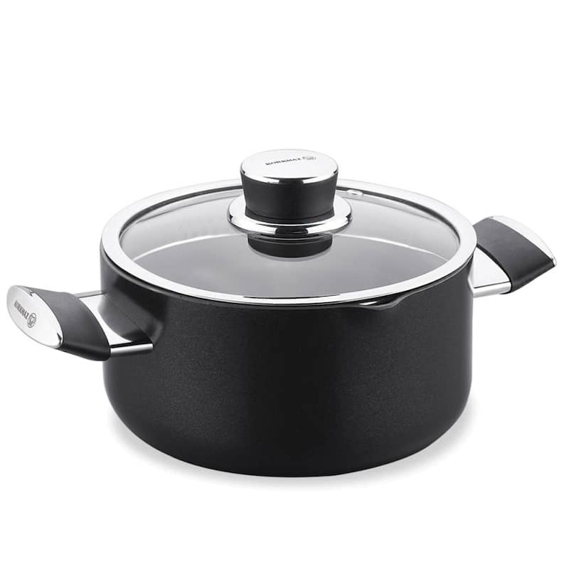 Korkmaz Lena Ceramic Low Dutch Oven with Glass Lid, High-Performance Cookware - Low Casserole 3 Quart