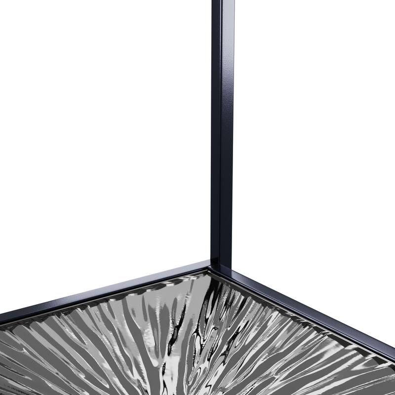 247 Shop At Home Aureum Modern 1-Shelf End Table with Sunburst Base and Tempered Glass Top