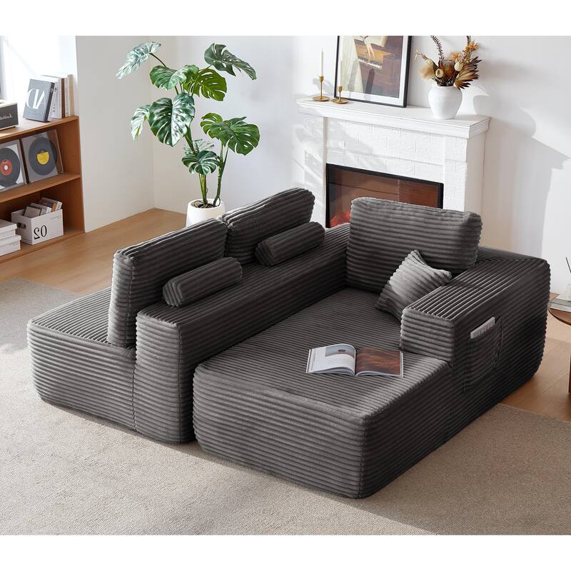 104" Cloud Sectional Sofa with L-Shape Chaise and Side Pockets, Modern Modular Design, Deep Seating, Upholstered Couch