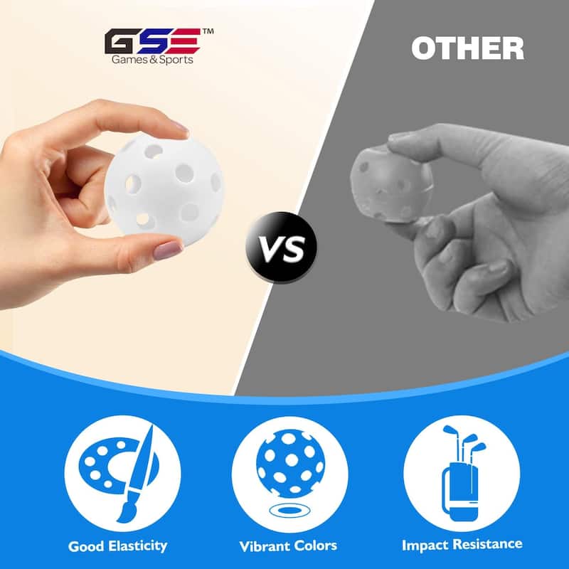 GSE™ 12-Pack Indoor/Outdoor Plastic Hollow Practice Golf Balls, Airflow Training Golf Balls