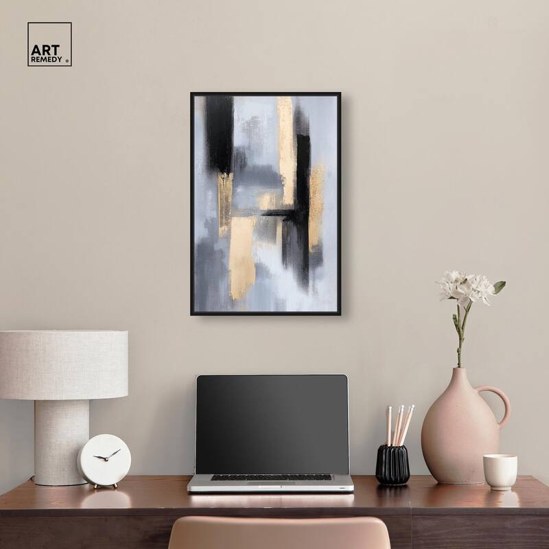 Onyx and Aureolin I Canvas by Art Remedy