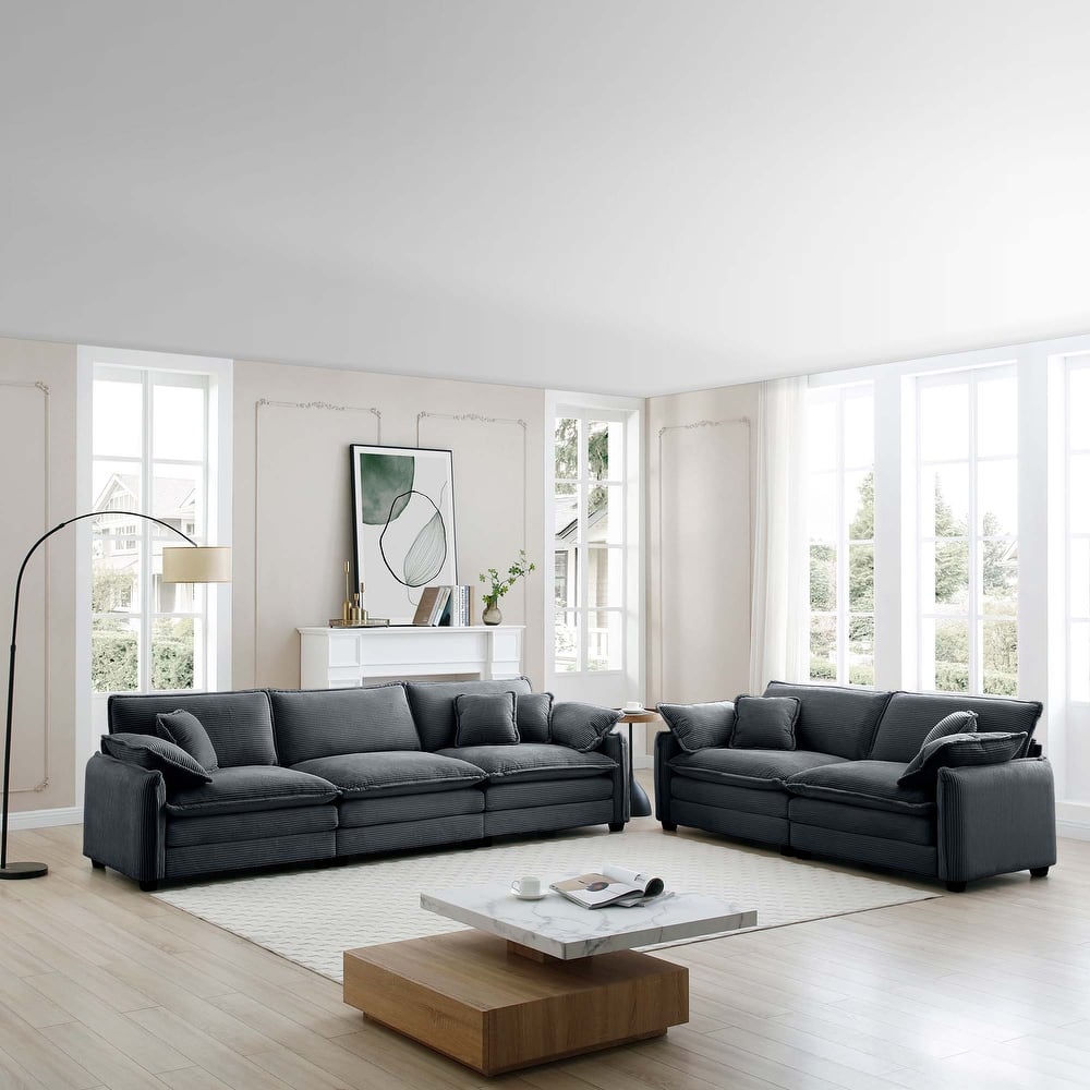 3+2 Seater Flexible Combinations Sofa Set with Pillows
