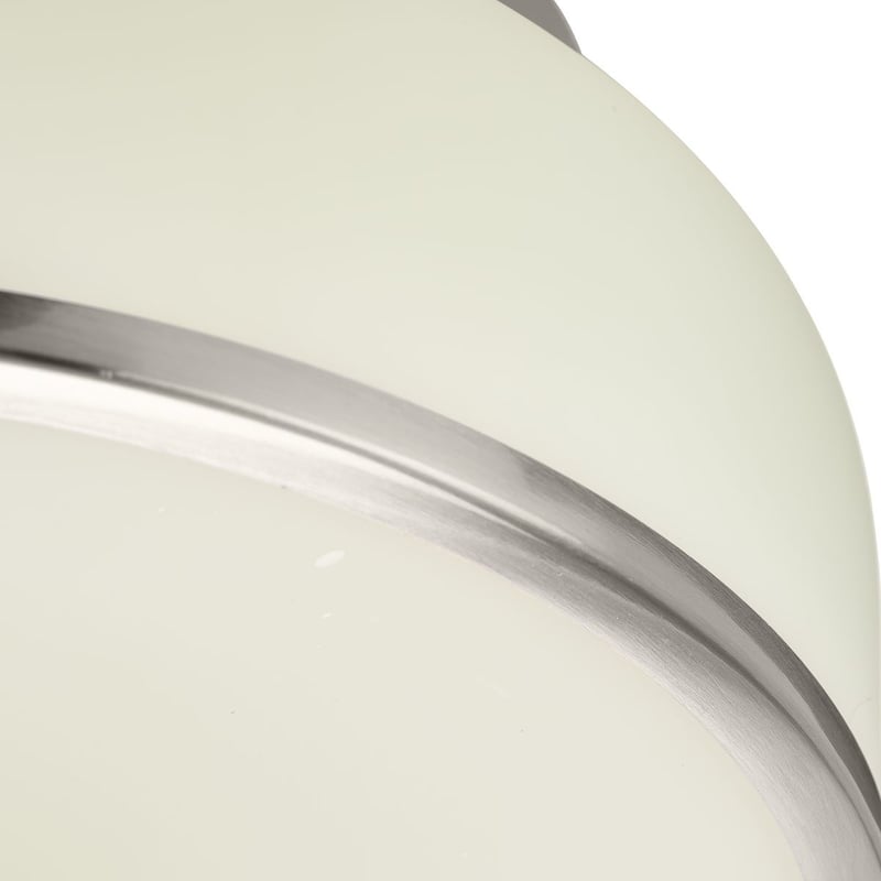 Parkhurst Collection Two-Light Brushed Nickel New Traditional 11-1 4" Flush Mount Light - 11.25 in x 11.25 in x 5.12 in