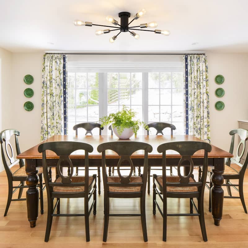 8-Light Modern Semi Flush Mount Lights for Kitchen Study Living Room