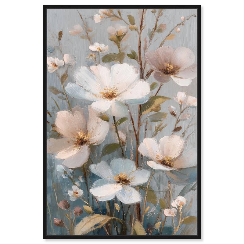 Vintage White Meadow Canvas by Art Remedy - Black - 36" x 54"