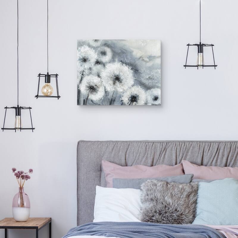 Watercolor Wishes Grey by Frank Parson Canvas Art Print