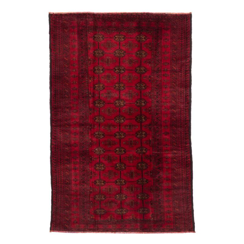 ECARPETGALLERY Hand-knotted Teimani Red Wool Rug - 3'11 x 6'1