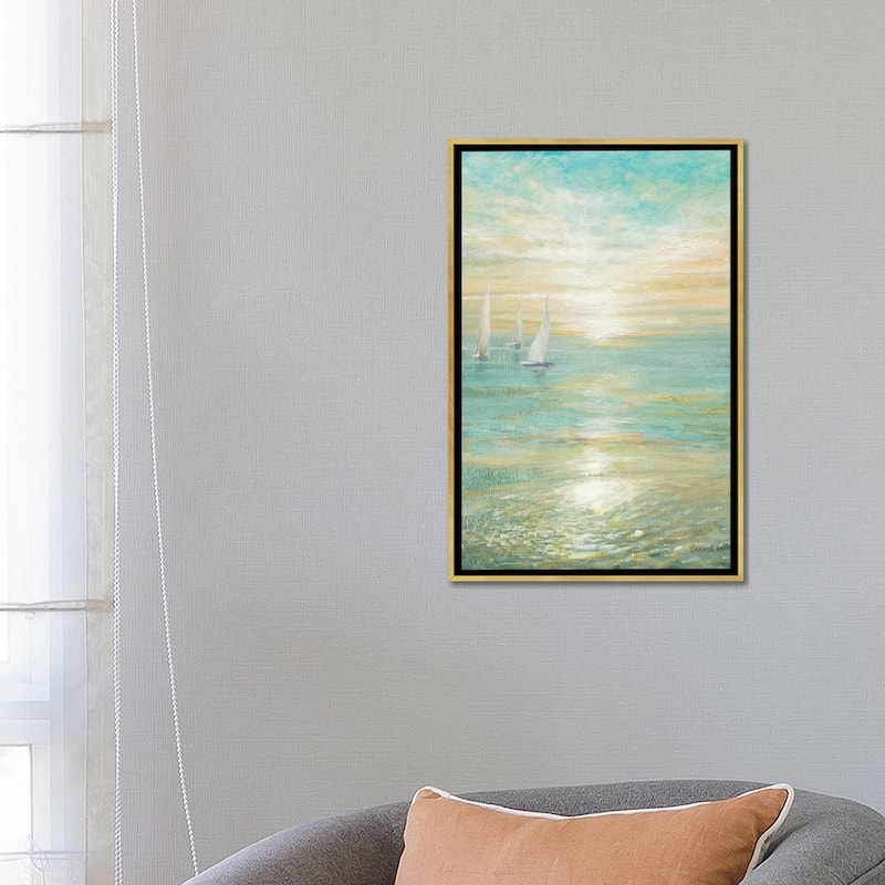 iCanvas "Sunrise Sailboats I" by Danhui Nai Framed Canvas Print