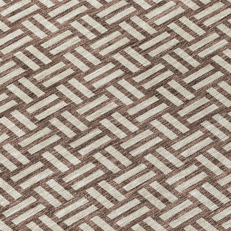 Machine Washable Indoor/ Outdoor Chantille Contempory Crosshatch Rug