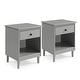 preview thumbnail 15 of 31, Walker Edison Bullrushes 1-Drawer Solid Wood Nightstand (Set of 2)