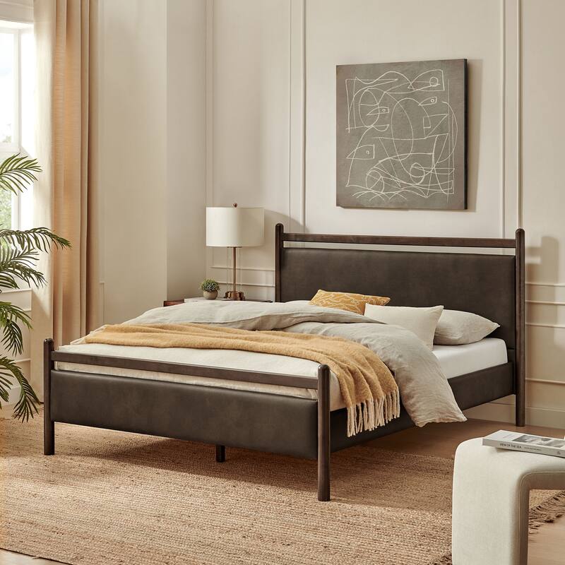 Ginny Platform Bed Frame - Wenge Mushroom - King