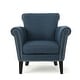 preview thumbnail 2 of 3, Roomfitters Rolled Arm Accent Chair with Nailhead Trim and Tapered Wood Legs, Upholstered Armchair for Living Room, Navy Blue