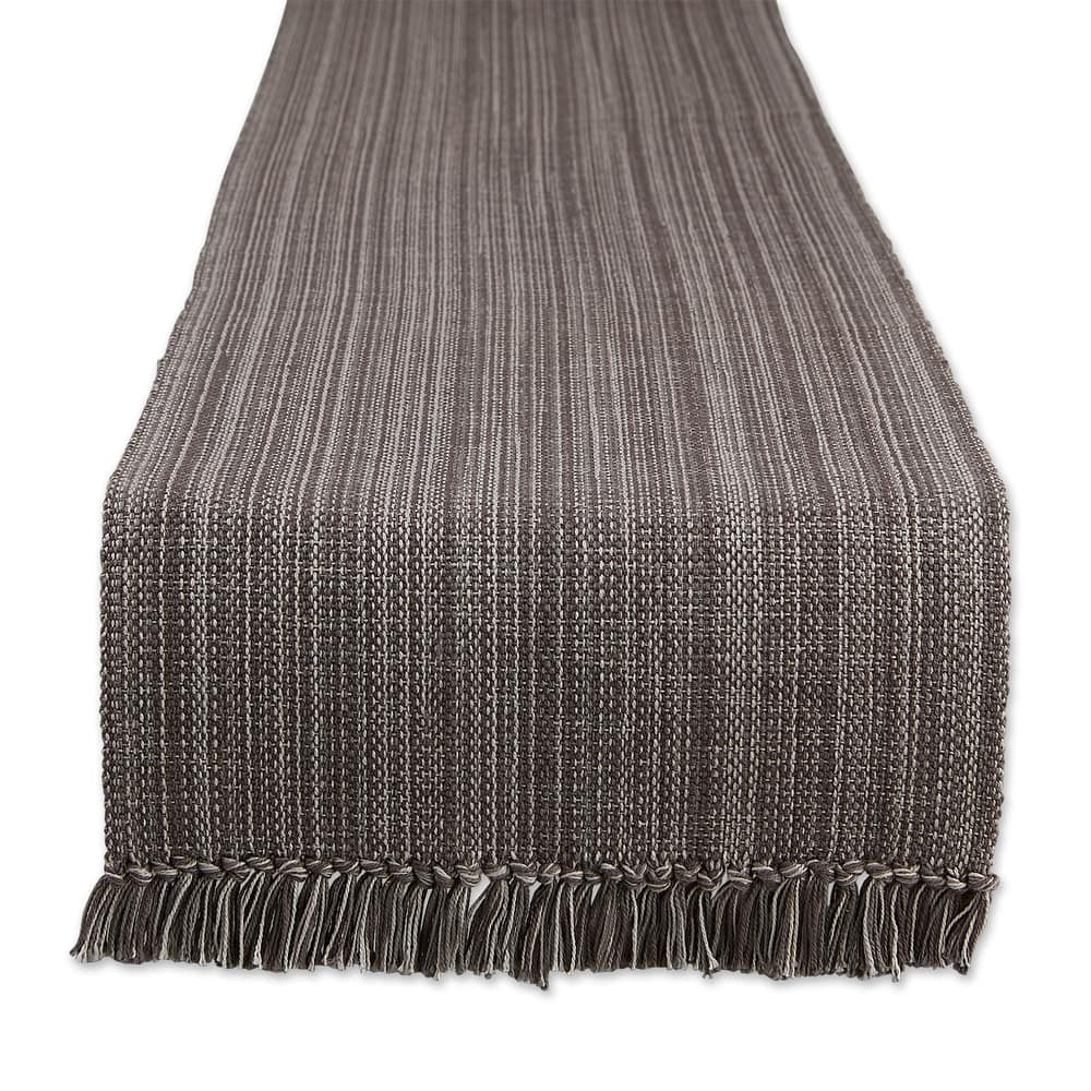 DII Variegated Taupe Fringe Table Runner 13x72