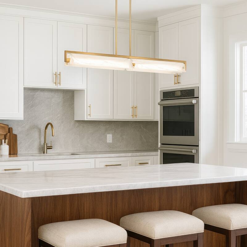 Varaluz Mingle 2-Light Linear Pendant - Satin Brass