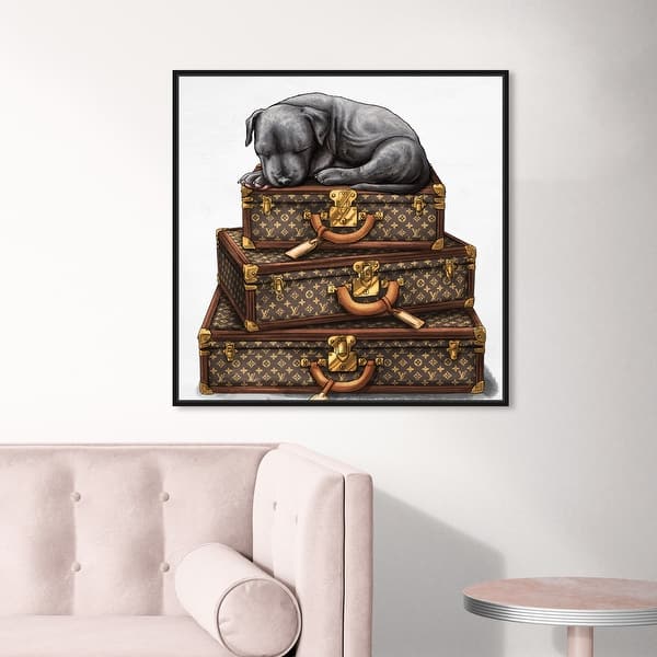 Oliver Gal 'sleeping Pitbull Suitcase' Fashion and Glam Wall Art Framed  Canvas Print Travel Essentials - Brown, Gray - On Sale - Bed Bath & Beyond  - 31794934