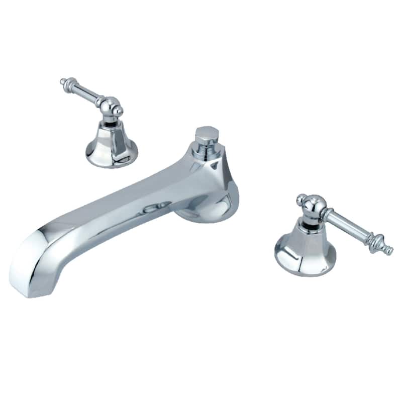 Kingston Brass Metropolitan Deck Mounted Roman Tub Filler with Lever - Polished Chrome