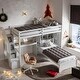 preview thumbnail 1 of 21, Twin over Twin Loft Bed with Built-in Desk and Staircase White