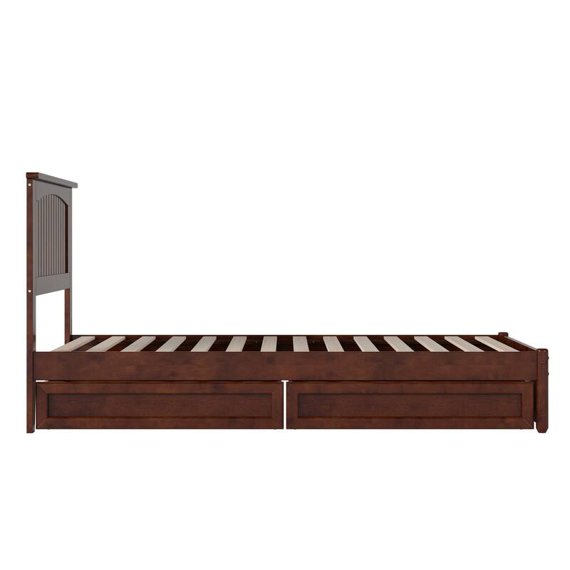 Malta Platform Bed with Panel Footboard and Storage Drawers