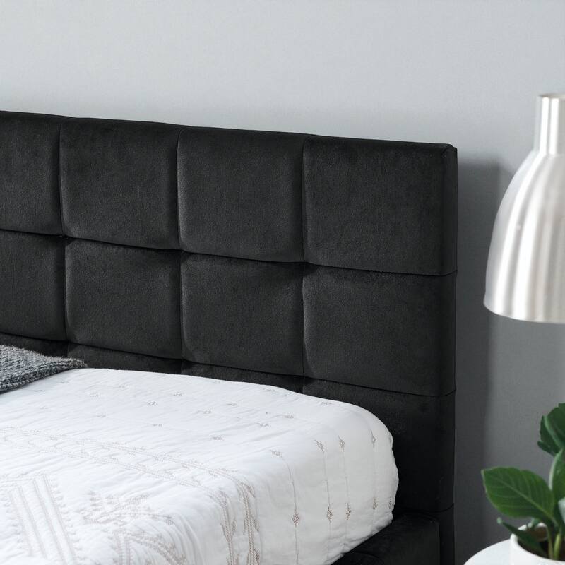 Full Size Velvet Upholstered Tufted Daybed Frame with Backrest and Armrest, Mid-Century Sofa Bed for Bedroom or Living Room