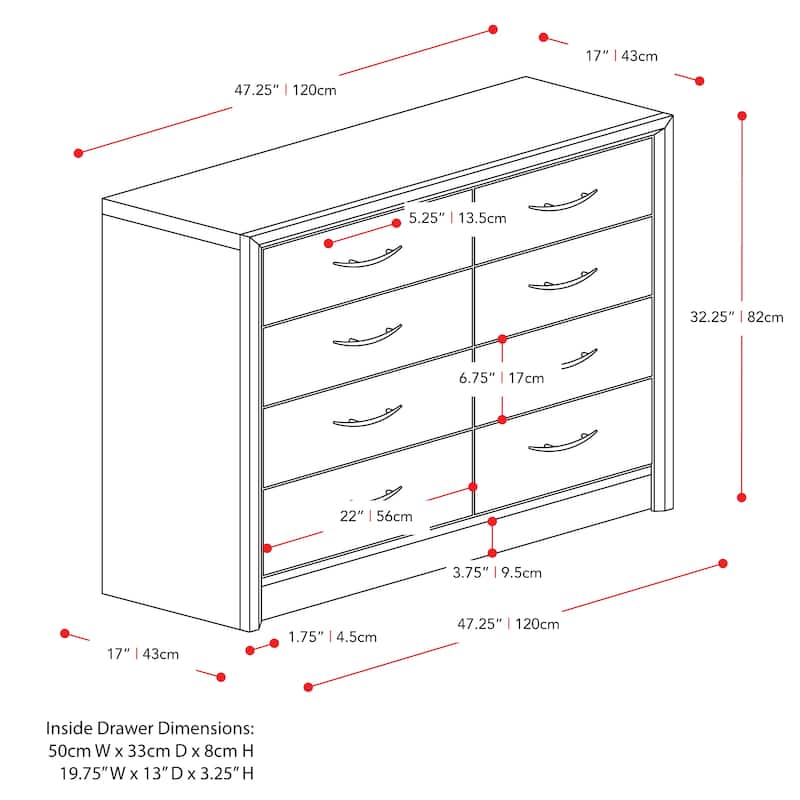 Newport 8 Drawer Dresser