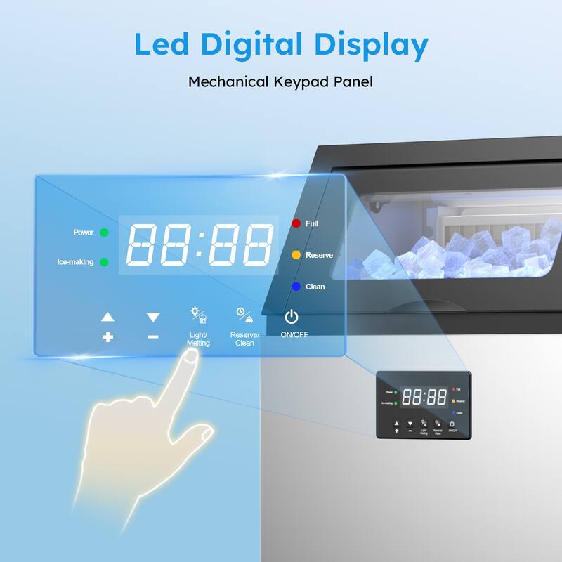 Ice Maker Commercial Ice Machine Stainless Steel Commercial Ice Maker Large Capacity Self-Cleaning