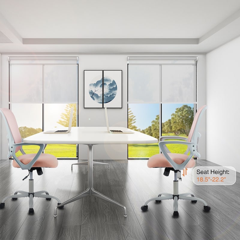 Home Office Desk Chair with Footrest, High-Back Mesh Rolling Swivel Reclining Chairs with Wheels, Comfortable Headrest