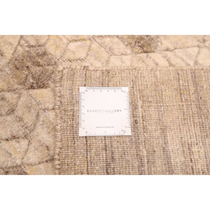 ECARPETGALLERY Hand Loomed Elysian Beige Wool Rug - 7'11 x 10'1