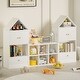preview thumbnail 4 of 56, MVersatile Kids Bookshelf House Shape Toy Organizer for Bedroom Playroom White - 67.7"L x 11.81"D x 42.5"H 