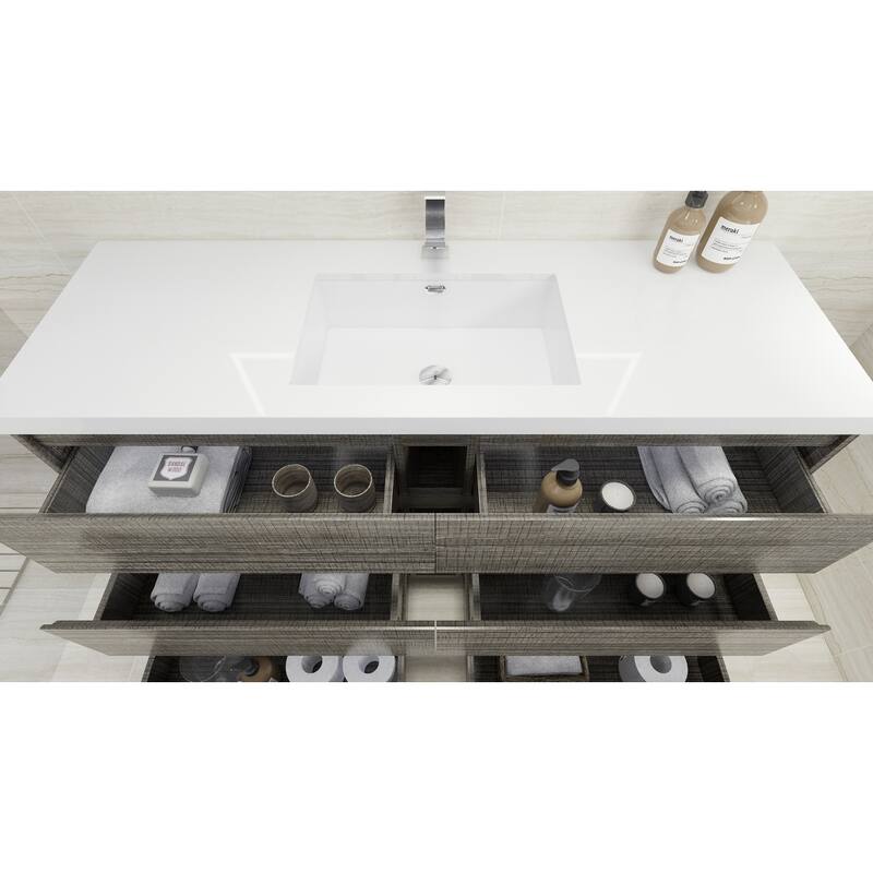 Aron 60'' Freestanding Vanity with Single Reinforced Acrylic Sink