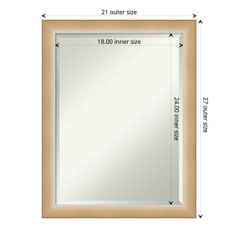 Beveled Bathroom Wall Mirror - Eva Narrow Frame - Outer Size: 21 x 27 in - Eva Ombre Gold Narrow