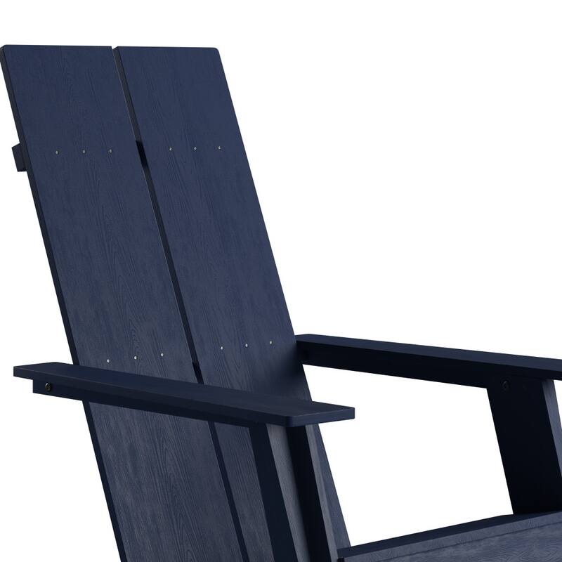Modern Dual Slat Back Adirondack Style Chairs, Set of 4