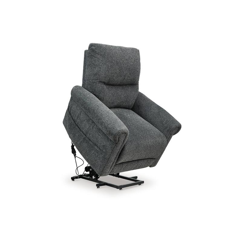 Auro Power Lift Recliner Chair, Heat, Massage, 39 Inch, Gray Polyester