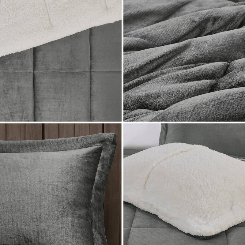 Woolrich Alton Plush to Sherpa Down Alternative Comforter Set