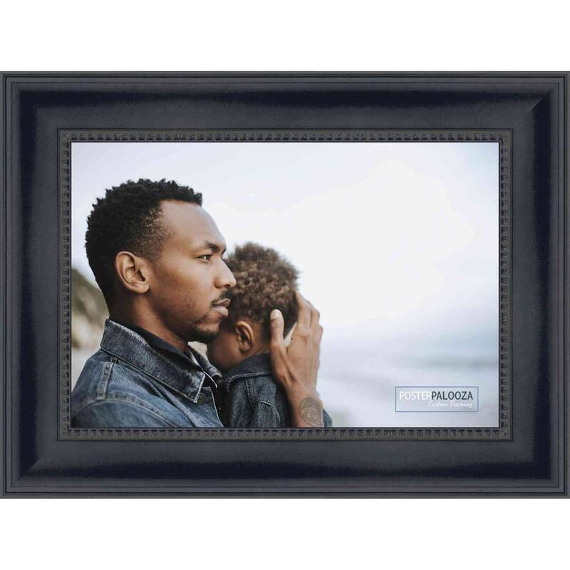 34x24 Traditional Black Complete Wood Picture Frame with UV Acrylic, Foam Board Backing, & Hardware