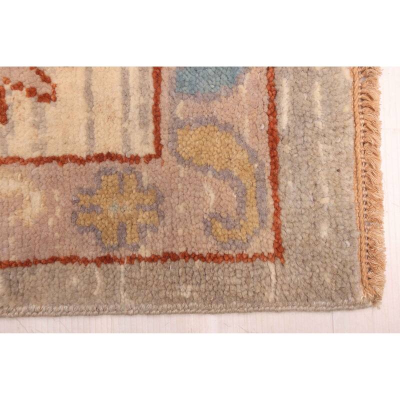 ECARPETGALLERY Hand-knotted Modern Oushak Light Grey Wool Rug - 9'10 x 13'10