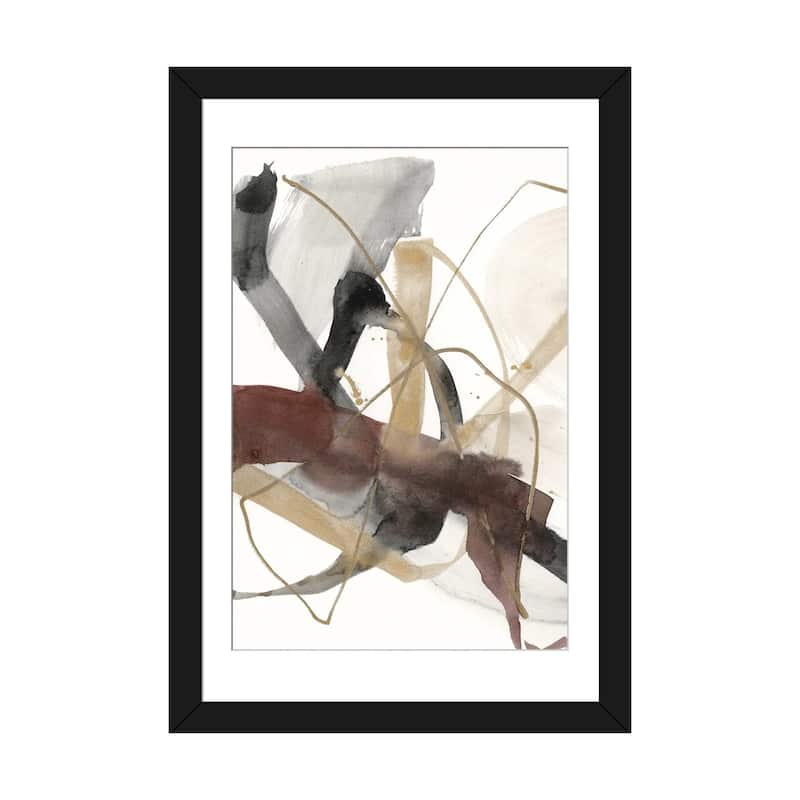 iCanvas "Burgundy Interjection I" by Jennifer Goldberger - Black - 32x24x1