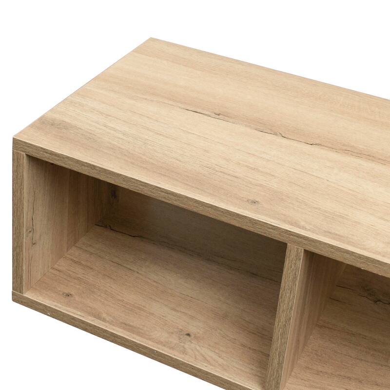 Abstract Living Room Bookcase Double LShaped Low Floor TV Stand with