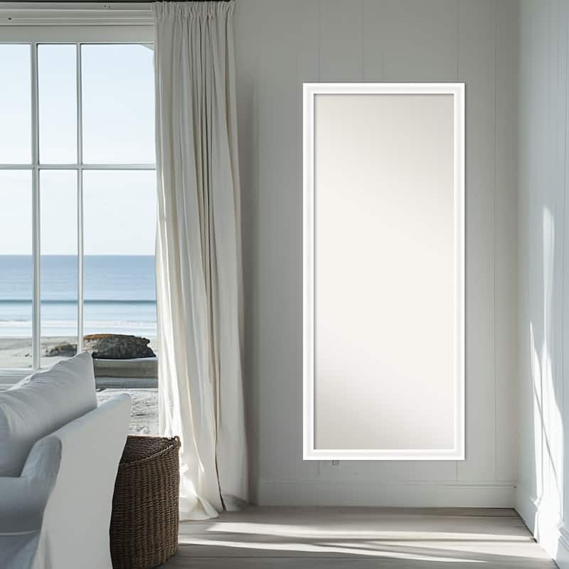Oliver Narrow Non-Beveled Wood Framed Full-Length Floor Leaner Mirror