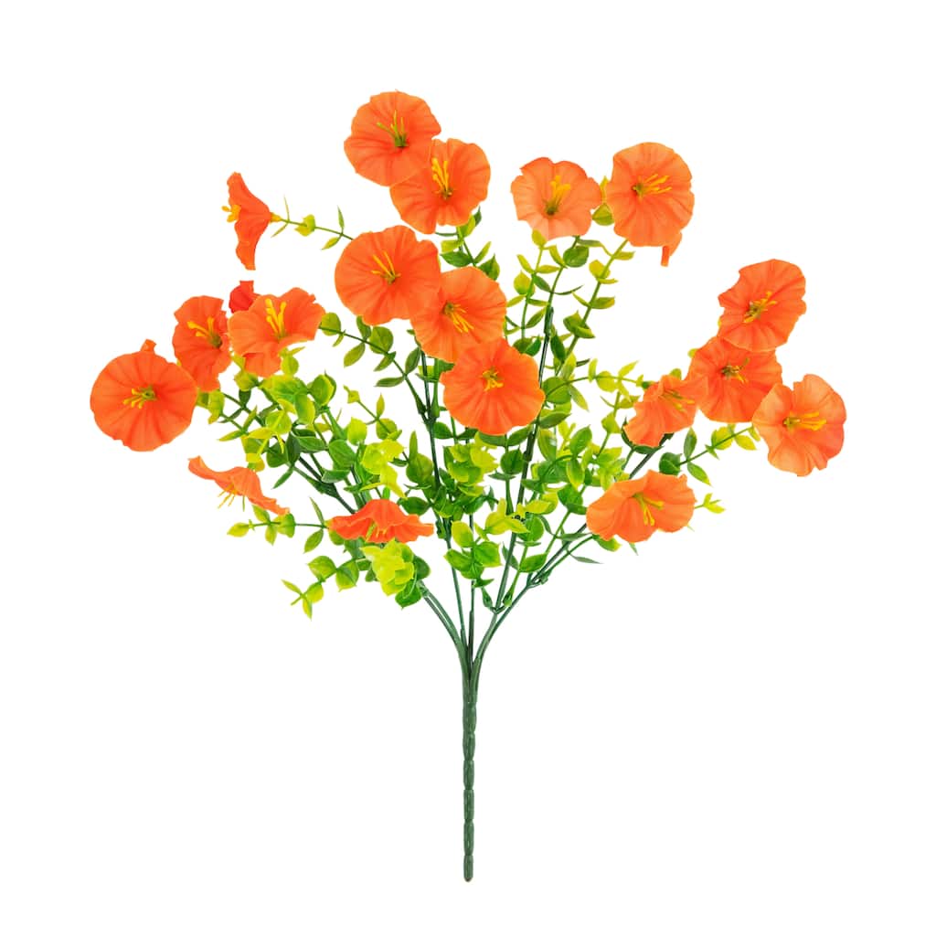 14-in UV Resistant Artificial Morning Glory Bush - Set of 12